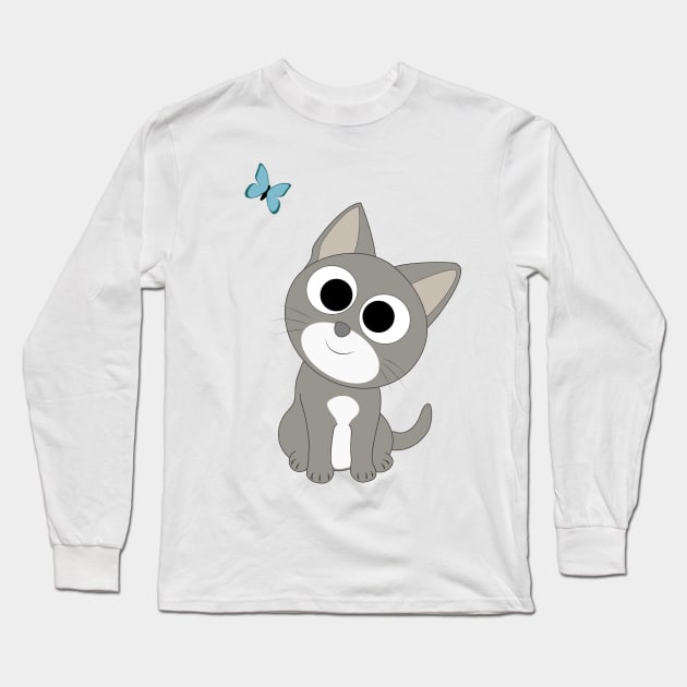 Cute kitten Long Sleeve T-Shirt by TanyaHoma